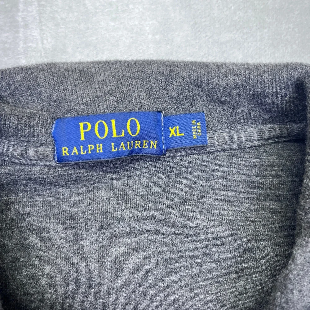 Polo Ralph Lauren Mens XL Gray Long Sleeve Quarter Zip‎ Pullover Sweater Preppy
